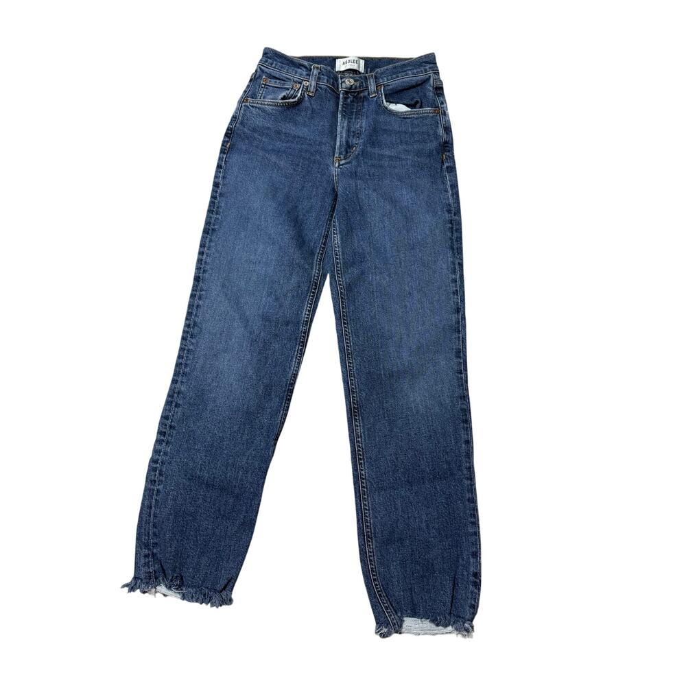 AGOLDE Jeans Women's 23 Midrise Organic Cotton Straight Raw Hem